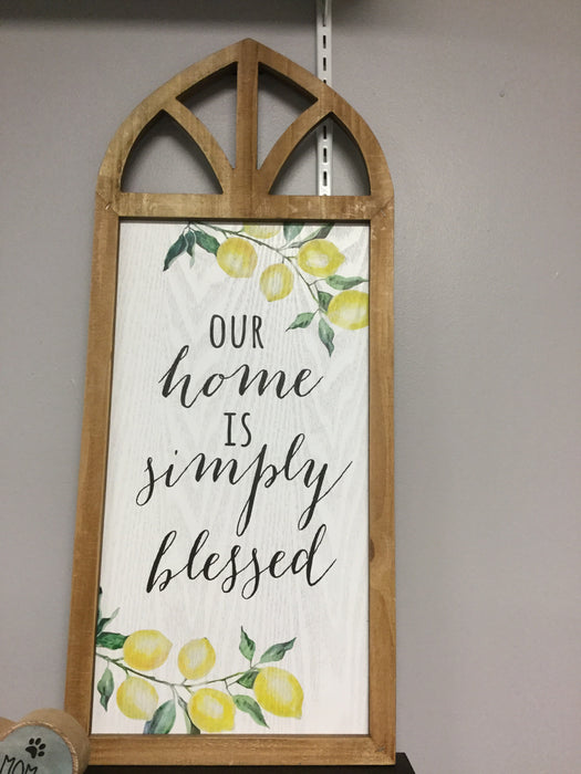 Our home is simply blessed window wall art