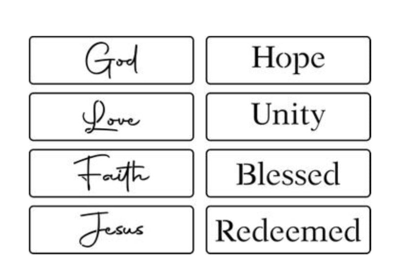 Religious Words Stencil Pack