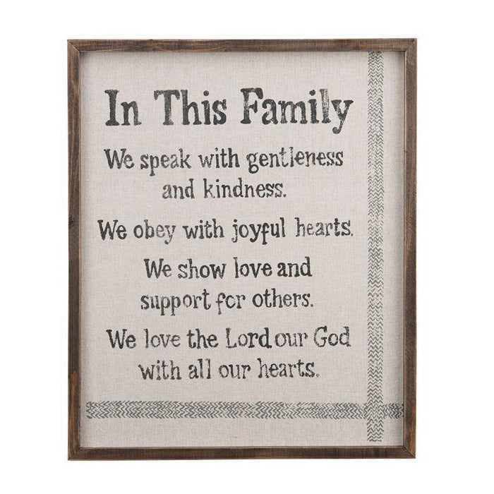 IN THIS FAMILY FRAMED FABRIC BOARD