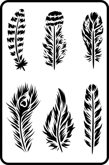 Feathers Reusable Stencil