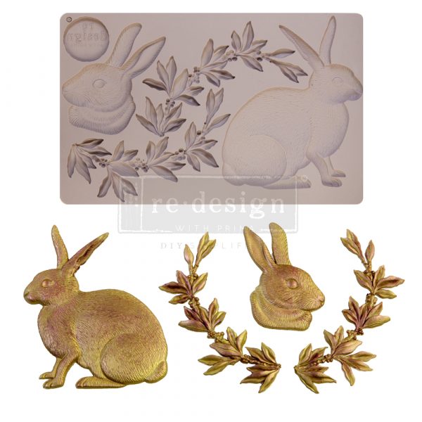 Meadow Hare Decor Mould 5"x8"