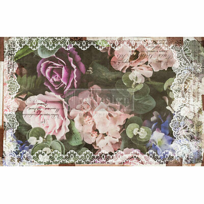 Dark Lace Floral  Decoupage Decor Tissue Paper