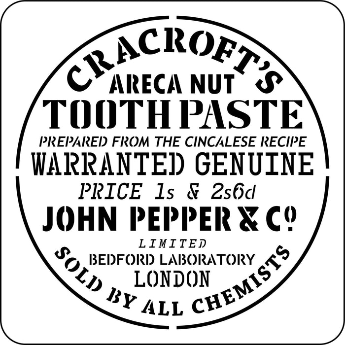 Vintage Toothpaste Label Stencil