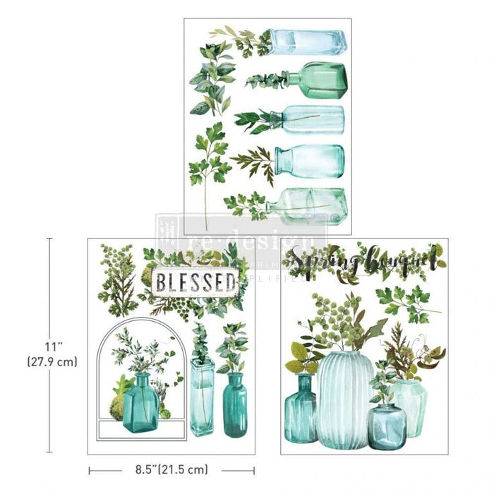 Vintage Greenhouse | Middy Transfers | Redesign with Prima | Furniture Rub-ons | 3 SHEETS, 8.5″X11″